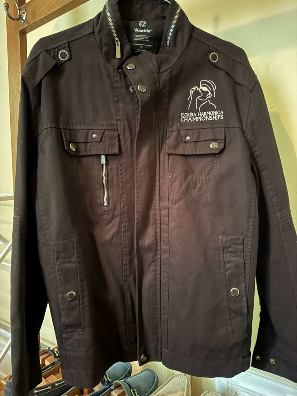 Men’s Black Utility Jacket - Florida Harmonica Championships Embroidered